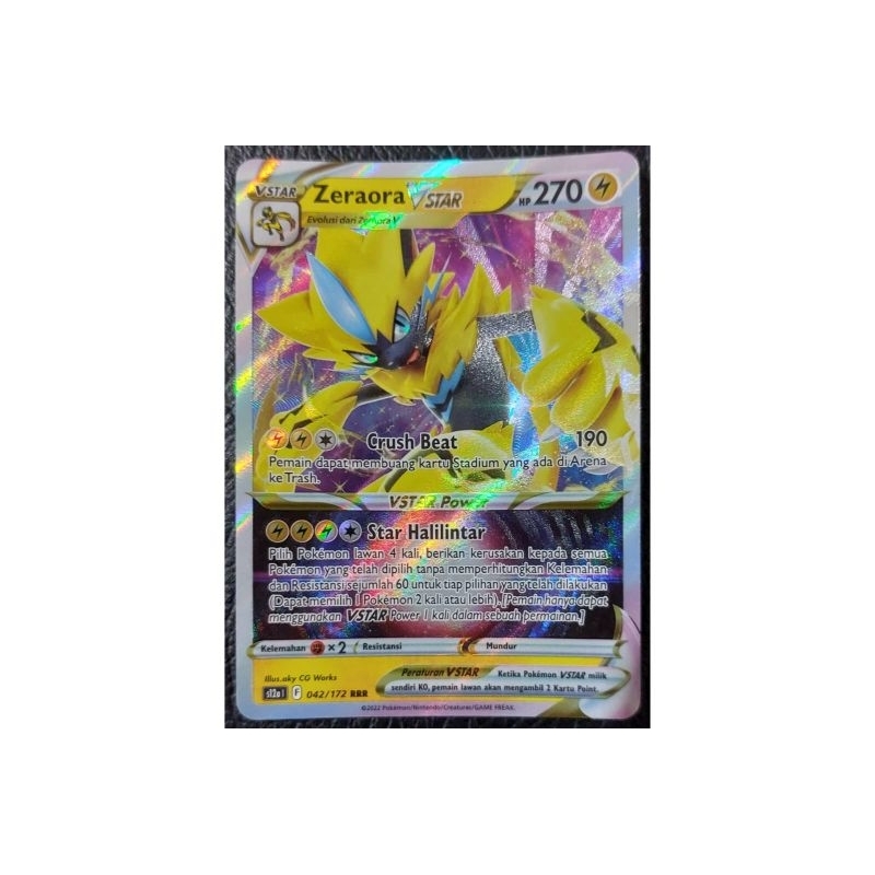 Kartu Pokemon TCG - Zeraora V Star RRR (s12a) 042/172
