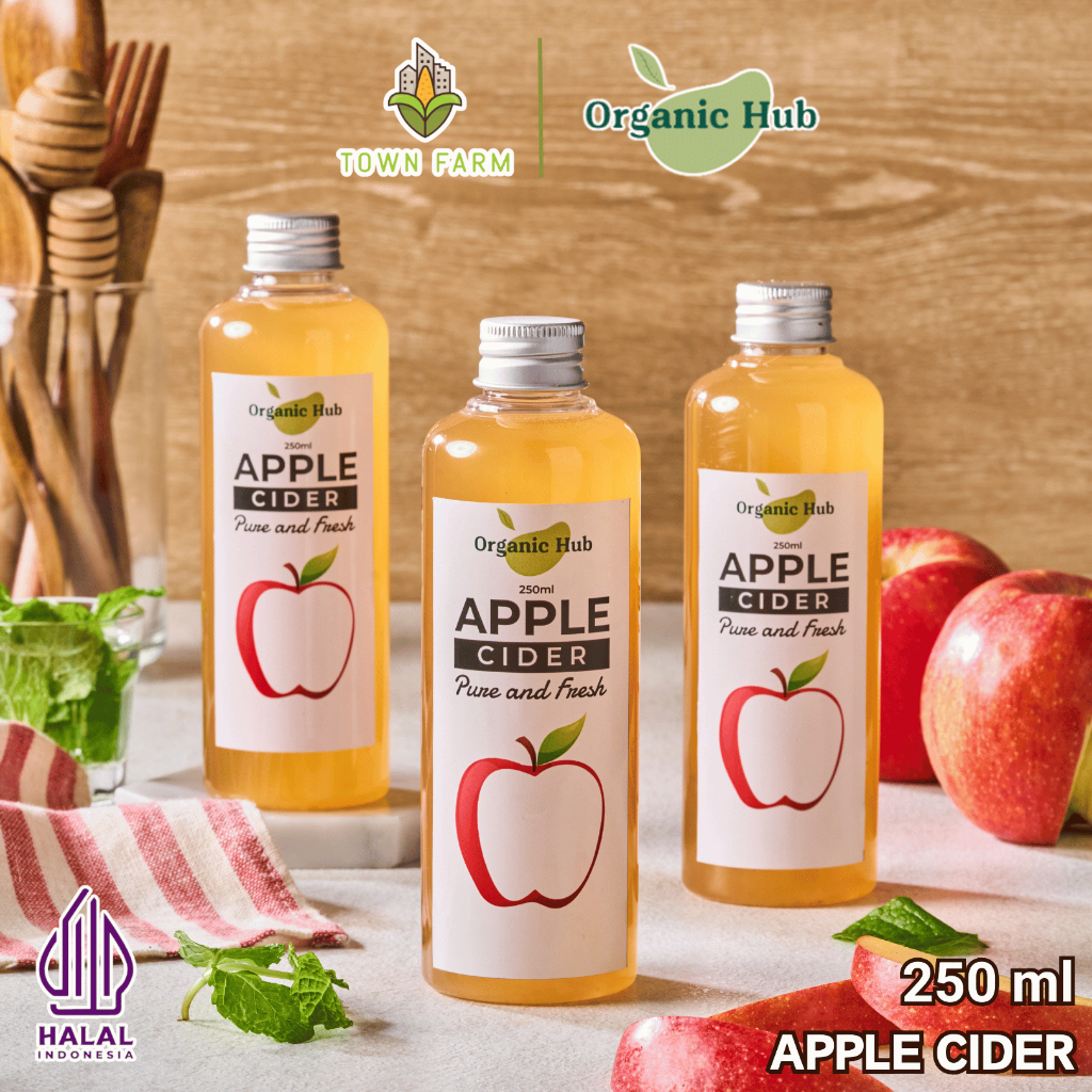 

Organic Hub Paket Hemat 3 in 1 Cuka Apel 250ml Apple Cider Vinegar With The Mother Premium Original