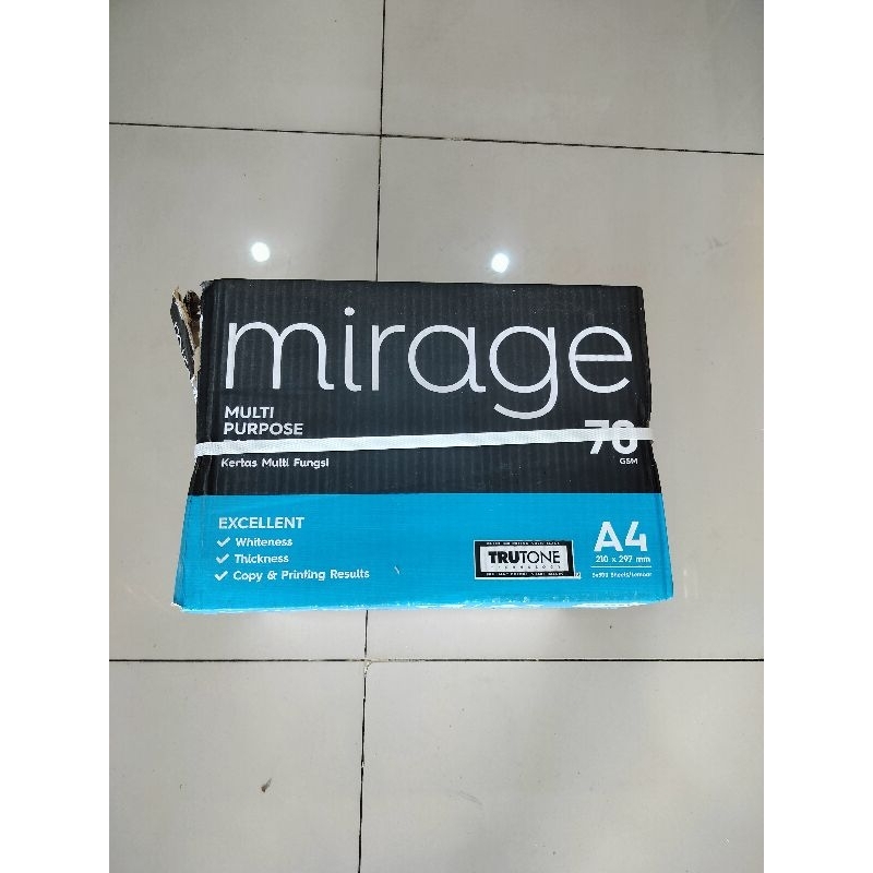 

Kertas Hvs A4 Mirage 70Gr ( 1 Dus isi 5 Rim )