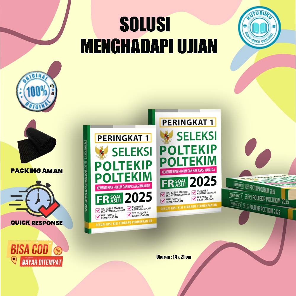 Buku tes - Buku kedinasan - Peringkat 1 SELEKSI POLTEKIP POLTEKIM KEMENKUMHAM 2025