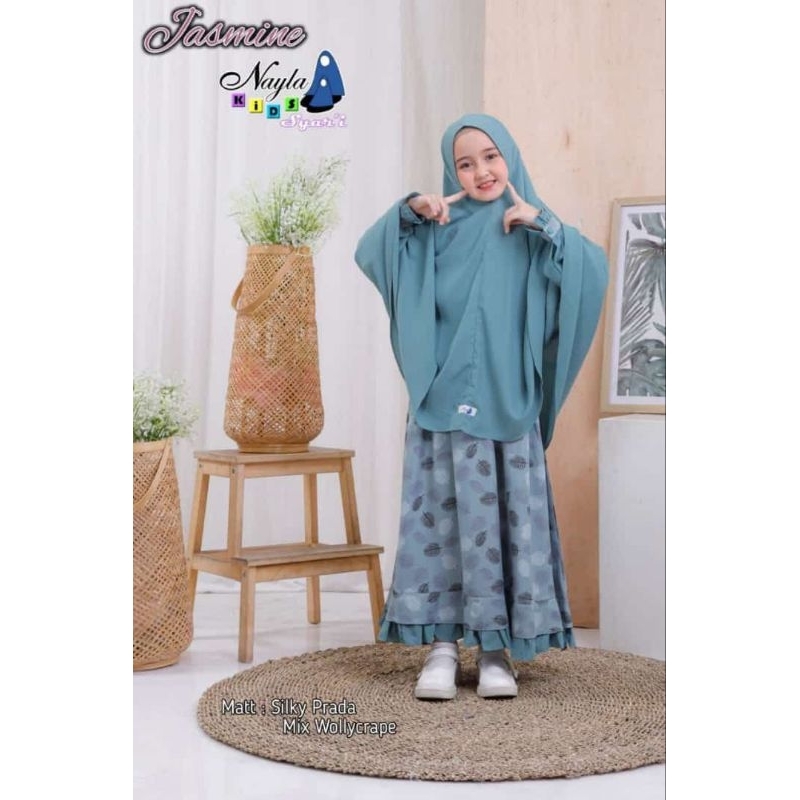 Set Gamis Anak Jasmine #fauziyah by nayla kids | Gamis Anak Syari | Gamis Anak premium