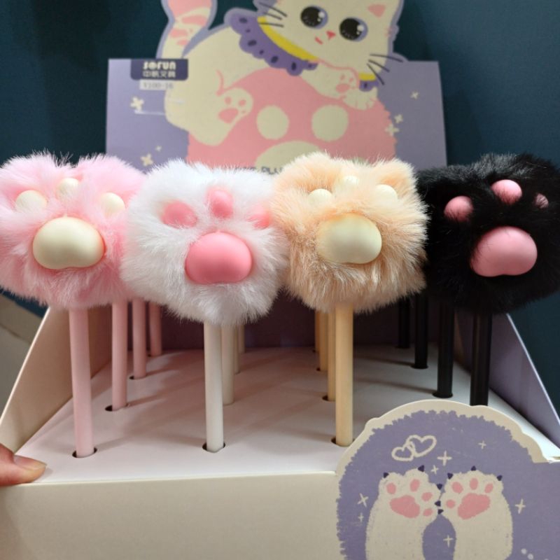 

Pulpen sofun V100-16 pompom kaki kucing cat paw