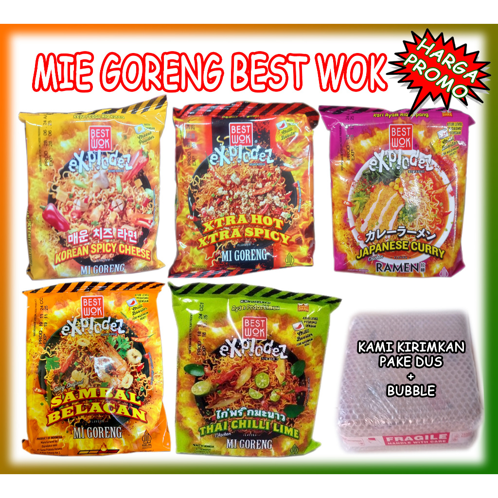 

Mie Instant Goreng dan Kuah Explodez Best Wok Ready Berbagai Varian Rasa