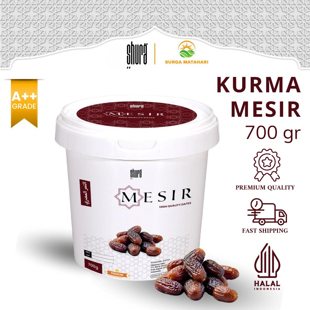 

Shura Kurma Mesir 700g Ember Egyptian Dates Premium Original High Quality