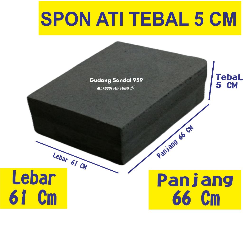 SPON ATI / BUSA ATI / SPON EVA TEBAL 5 CM HITAM UKURAN 61X 66 CM