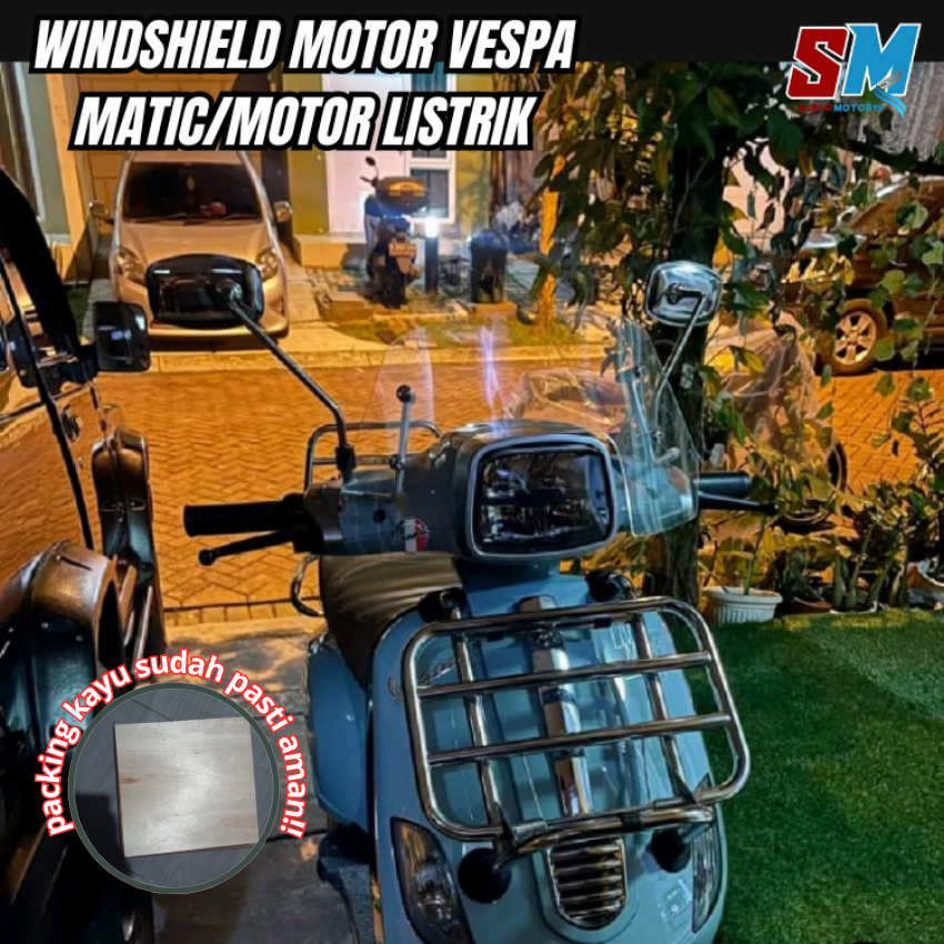 READY Windshield FlyScreen Vespa Listrik Uwinfly T3.Aksesoris Winshield Winshield Vespa New Sprint