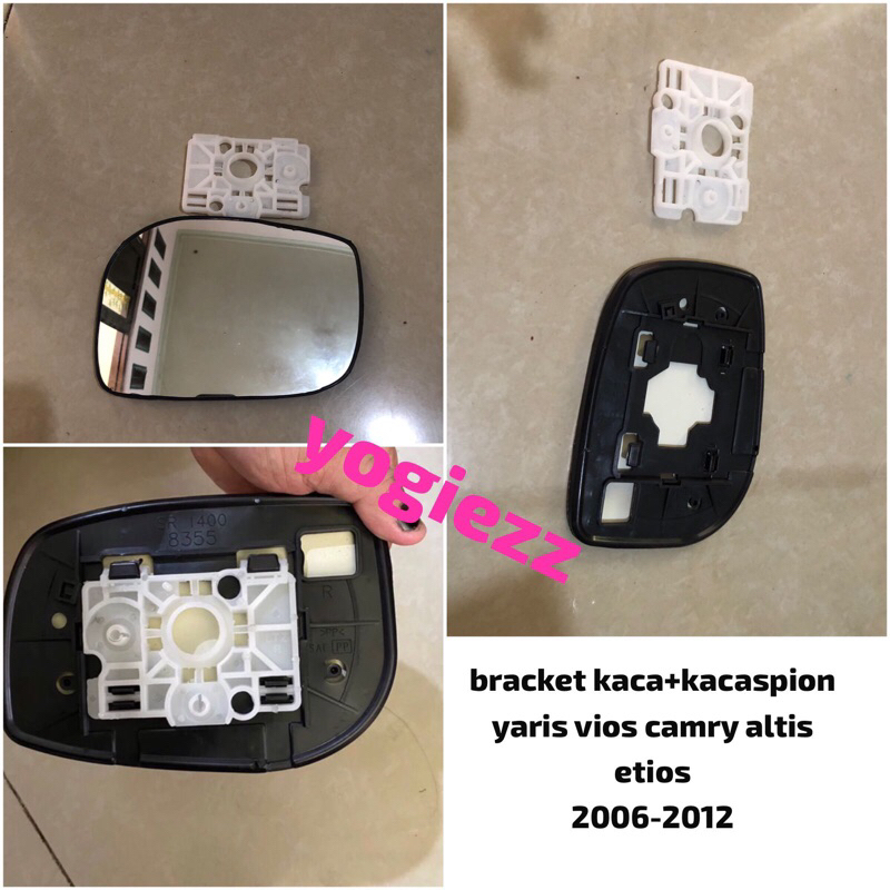 kaca spion include bracket dudukan yaris erios vios camry altis 2007  2008 2009 2010 2011 2012 2013 