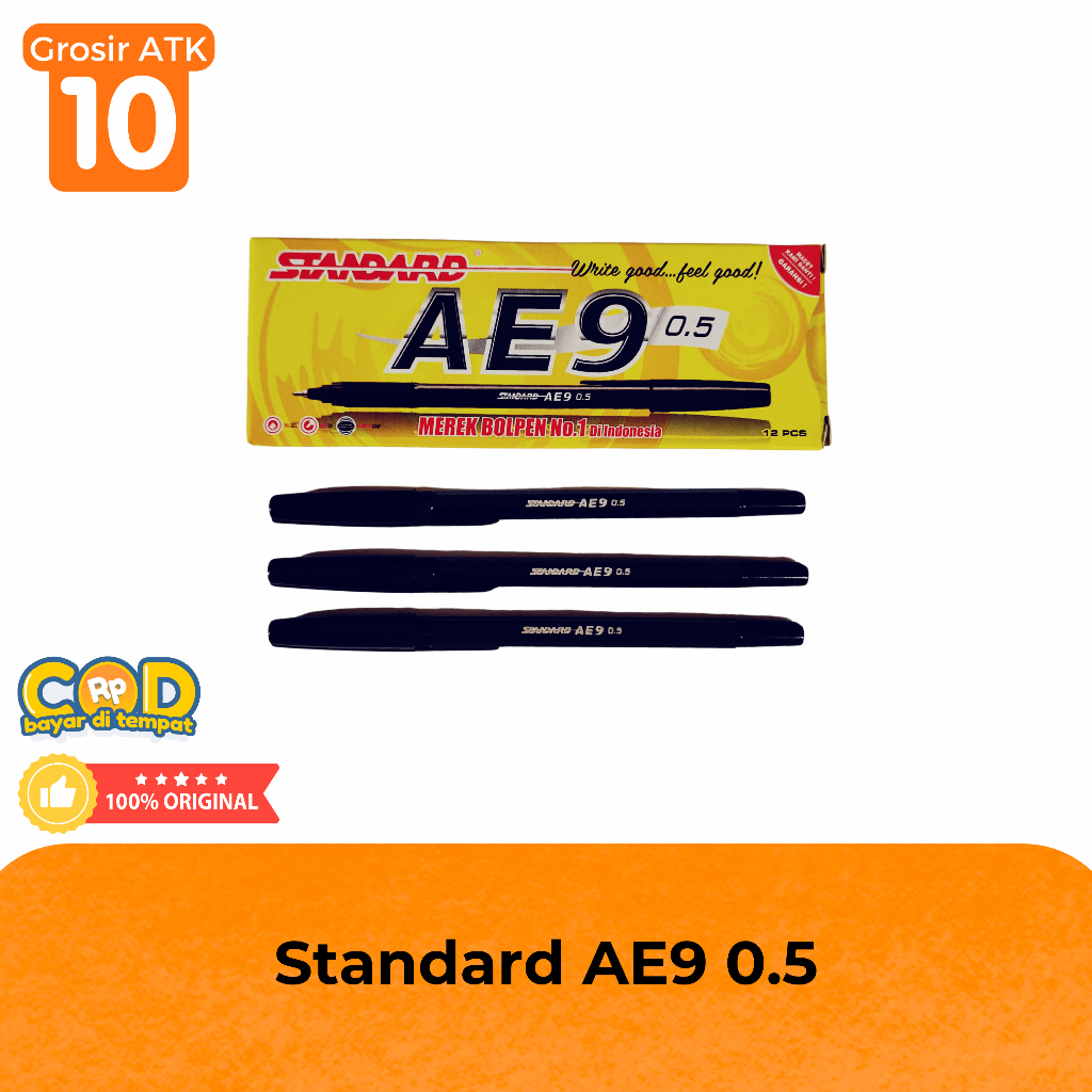 

(ISI 12 PCS) BALLPOINT/PULPEN STANDARD AE9 HITAM ORIGINAL