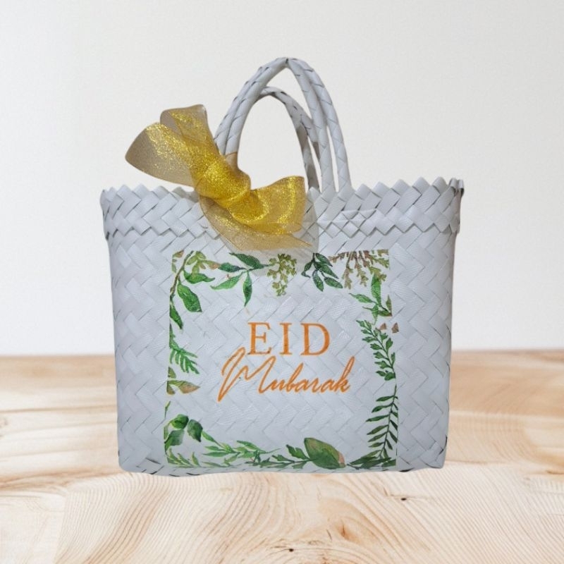 Tas Anyaman Plastik Decoupage Hamper Lebaran