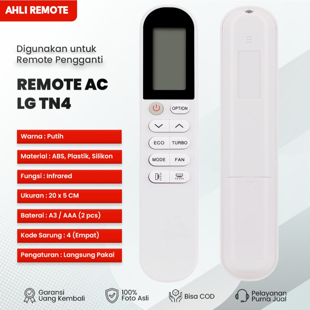 Remote AC LG New Hercules H05TN4 / Remot AC Split LG Hercules H07TN4 H09TN4