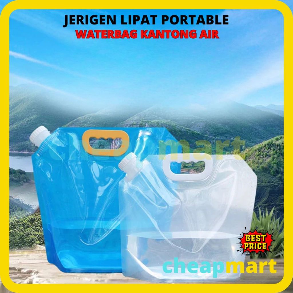 Botol Jerigen Lipat / Kantong Air Lipat Plastik Tebal 5 / 10 Liter