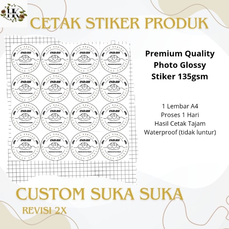 

[1 HARI JADI] Cetak Stiker Produk Premium Quality Photo Glossy 135gsm CUSTOM SUKA SUKA CEPAT KILAT