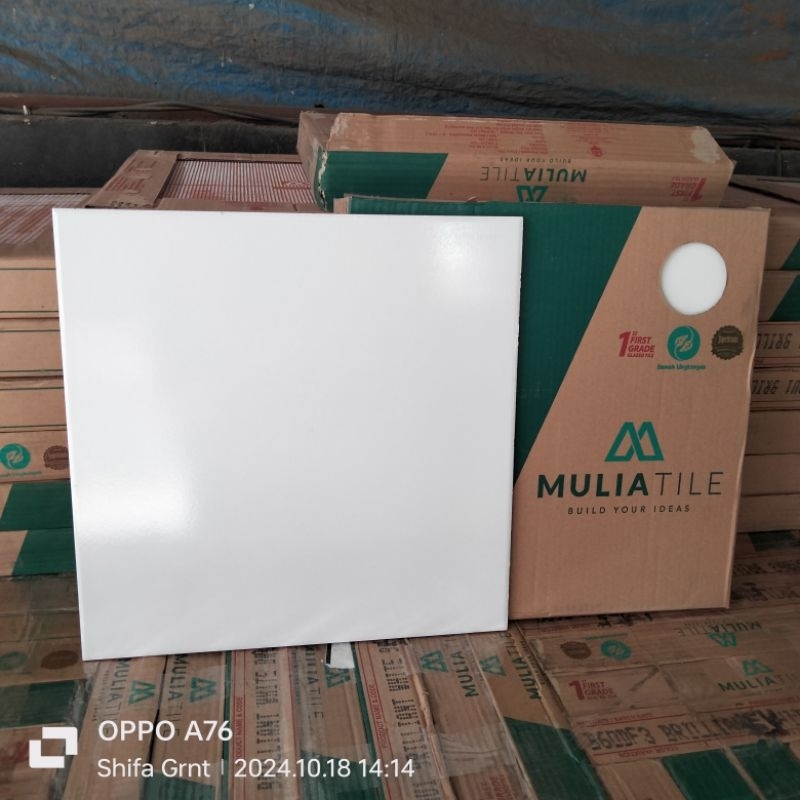 keramik lantai 40x40.putih polos kw1/Mulia