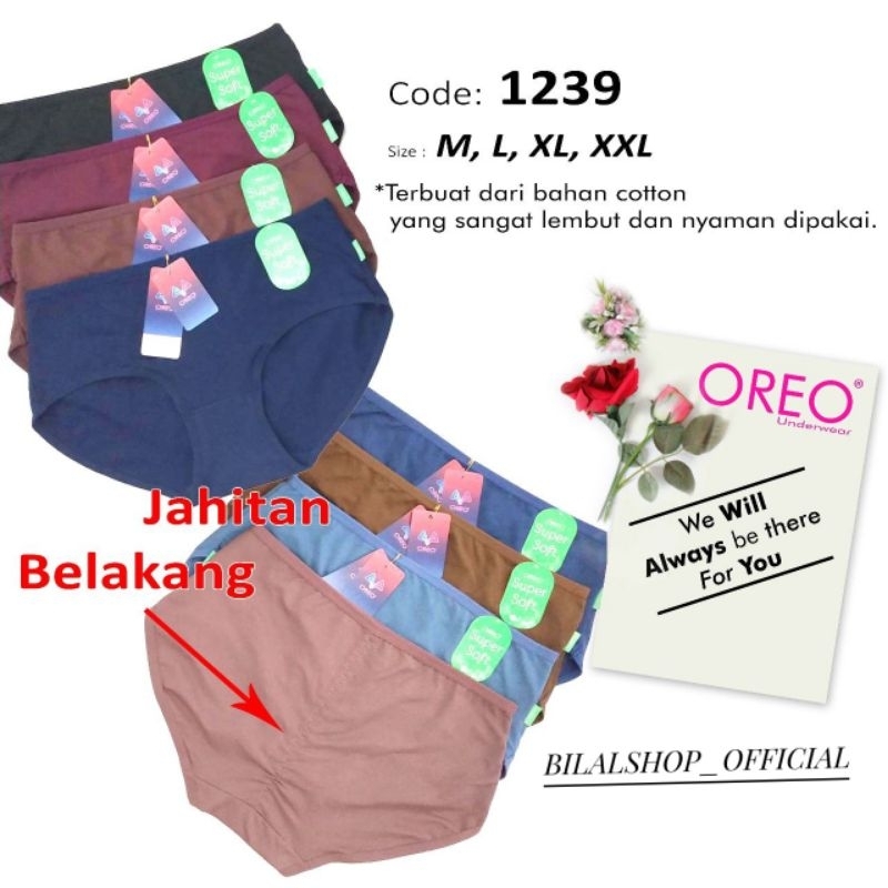 OREO CELANA DALAM WANITA JAHITAN BELAKANG / CD WANITA OREO BF 1239 SUPER SOFT