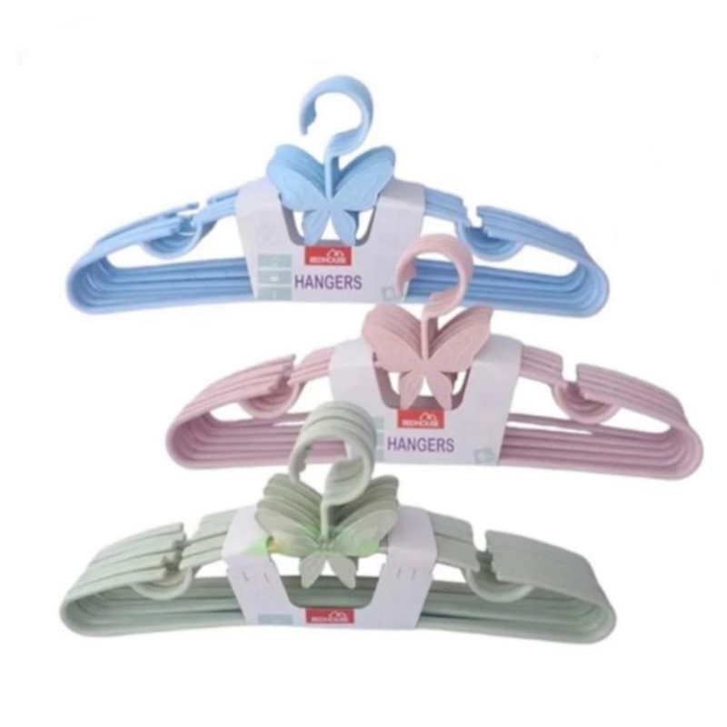HANGER BAJU PLASTIK MOTIF KUPU KUPU / HANGER BAJU DEWASA KUAT DAN TEBAL