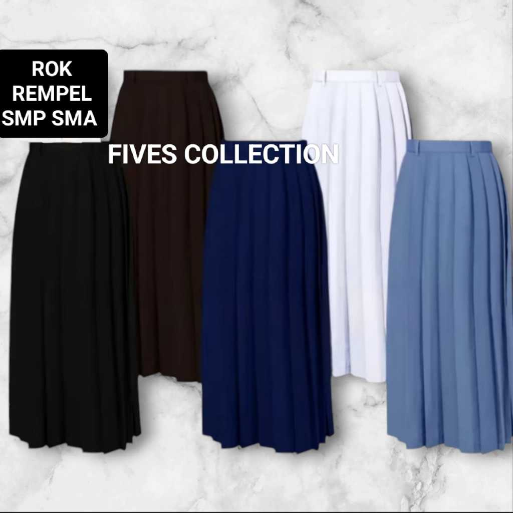 Rok panjang smp sma/rok panjang rempel kerja smp sma seragam smp sma seragam sekolah seragam biru