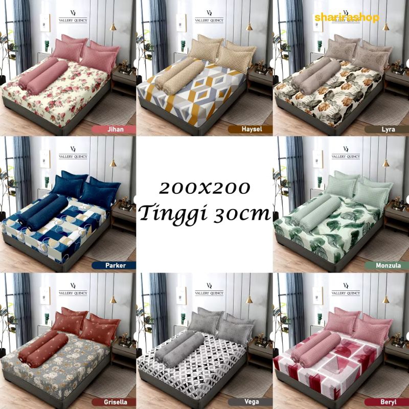 VALLERY QUINCY-SPREI FITTED king Jumbo Tinggi 30cm(200x200cm) Tinggi 30cm polos embosssed,SPREI UKUR