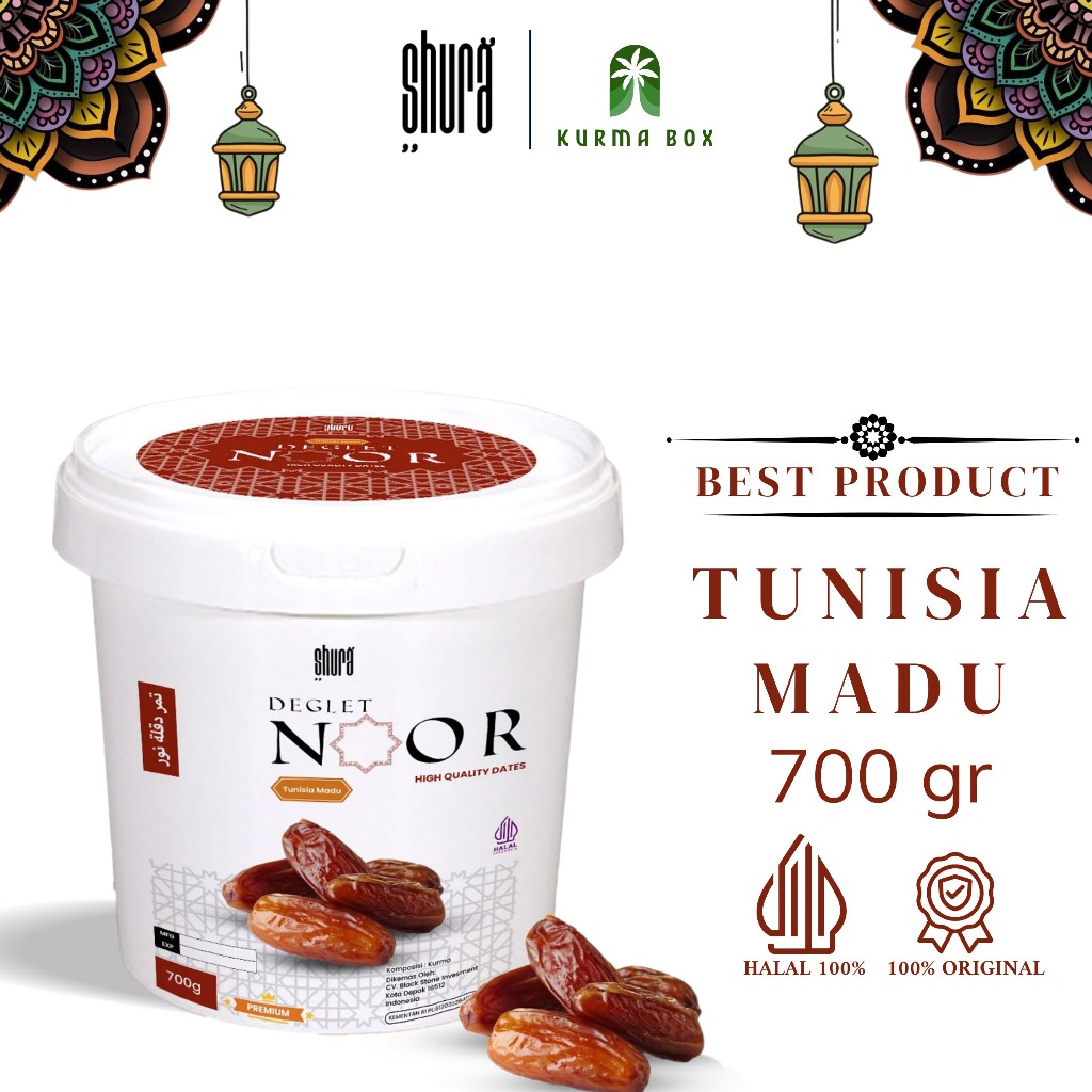 

Shura Kurma Tunisia Deglet Noor Ember 700 g Premium Original High