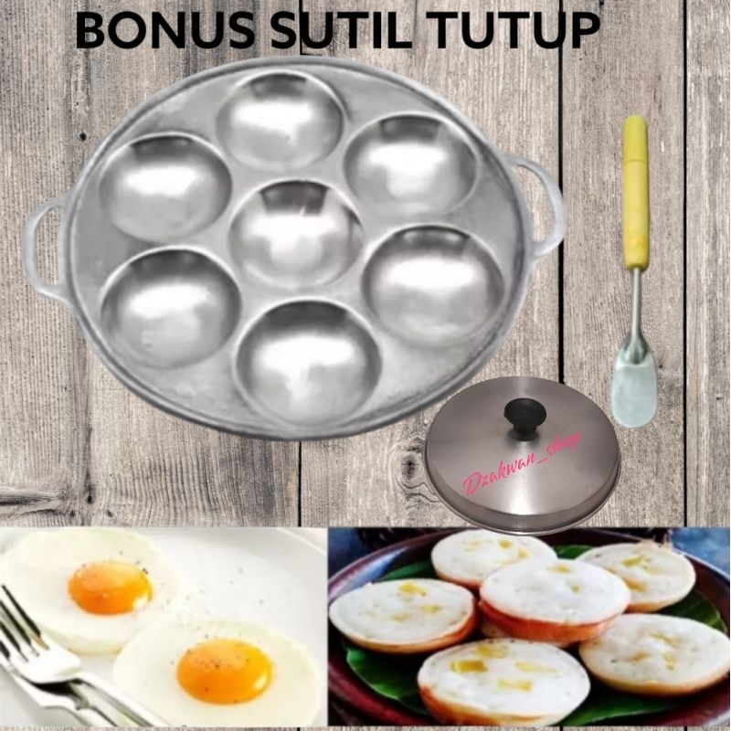 Cetakan Kue lumpur 7 lubang tutup cetakan Bika 7 lubang