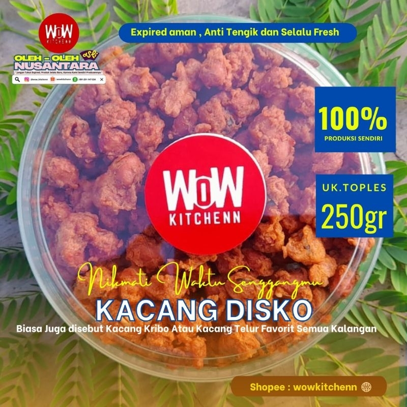 

Kacang Disko/Kribo/Telur PEDAS uk.Toples 250gr bulat Fresh From wowkitchenn