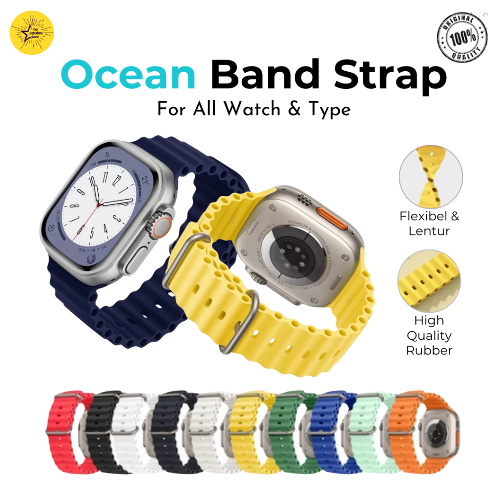 Strap Ocean Band Ultra T900 Pro Max T800 iWatch T500 T55 Smartwatch Tali Jam Tangan Pintar