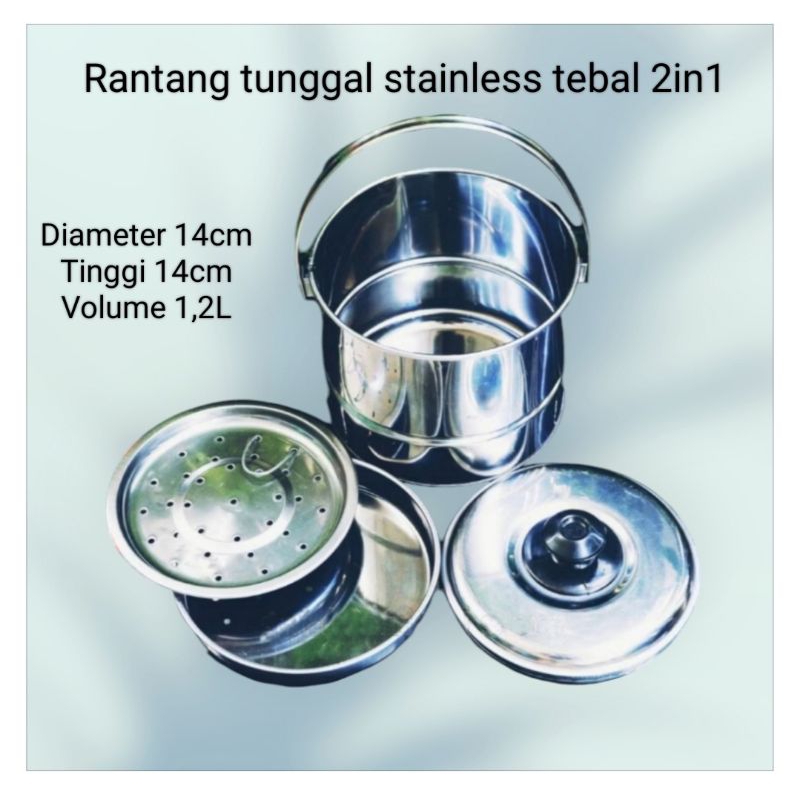 Alat Masak Camping / Rantang stainless tebal serbaguna 2in1 cooking set