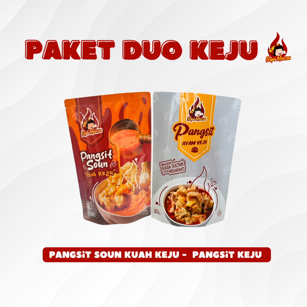 

Nyai Mercon- Paket Duo Keju (Pangsit Ayam Keju + Pangsit Soun Kuah Keju)