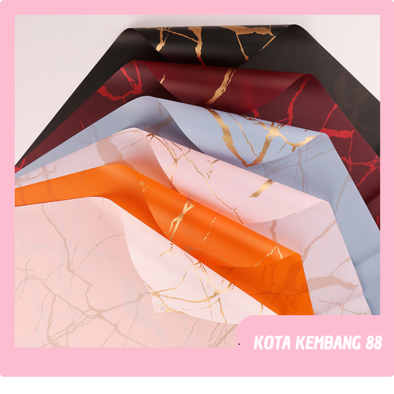 

20 LEMBAR Kertas Bunga Buket Motif Marble Florist Flower Wrapping Paper Cellophane KB023