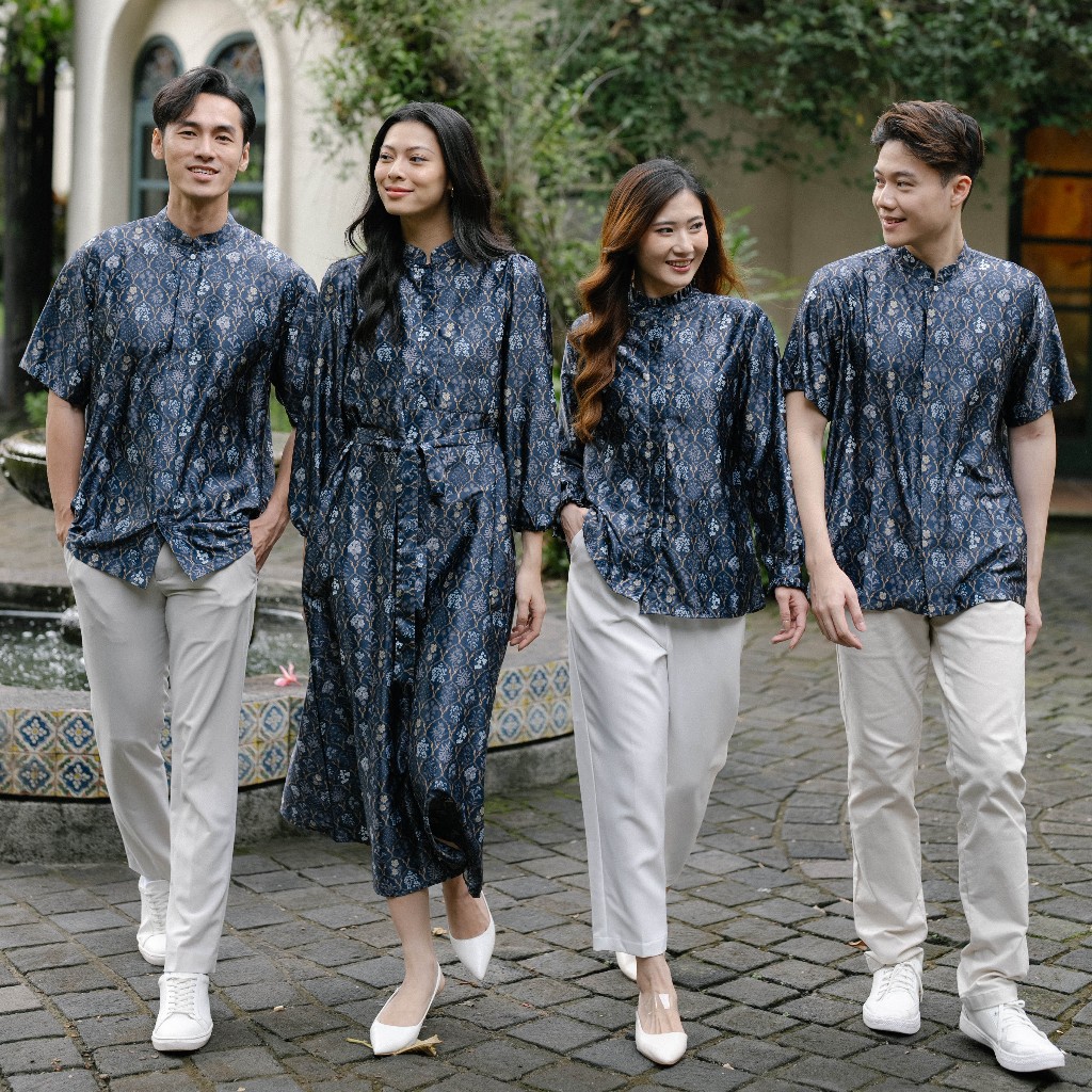 MURAH LEBAY Beatrice Clothing Sammy Shirt - Kemeja Pria Satin Motif Lebaran Lengan Pendek MURAH