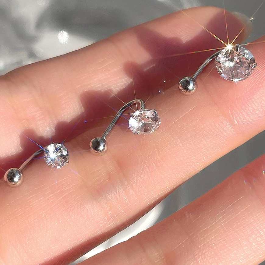 S999 SILVER Anting-anting perak murni yang sangat berkilau dengan desain tusuk telinga yang memberik