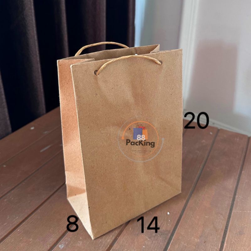 

paper bag coklat polos 14 x 20 tas kertas souvenir hampers
