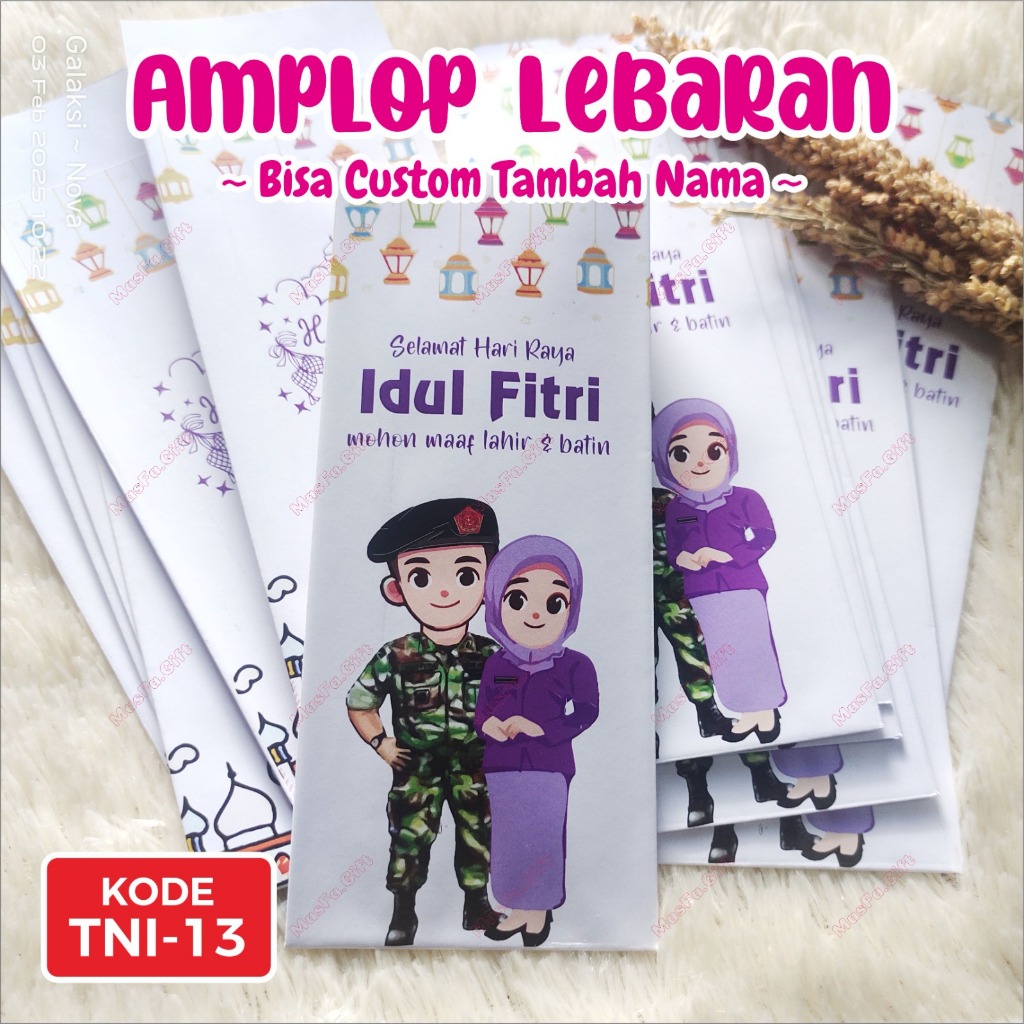 

[ISI 10 BIJI] TNI.13 - Amplop Idul Fitri Mabes TNI IKKT | Amplop Lebaran Custom | Amplop Custom