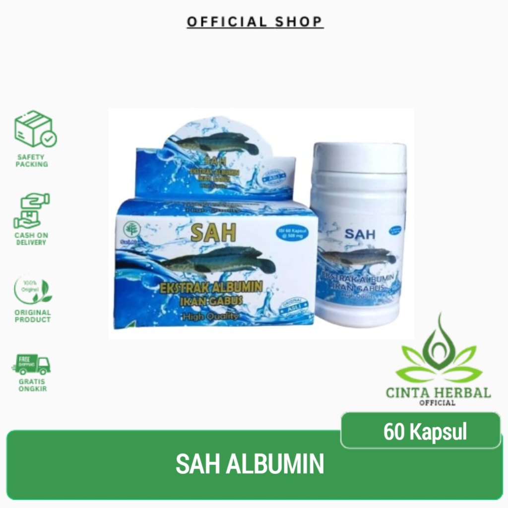 SAH Ekstrak Albumin Ikan Gabus 60 Kapsul ORIGINAL