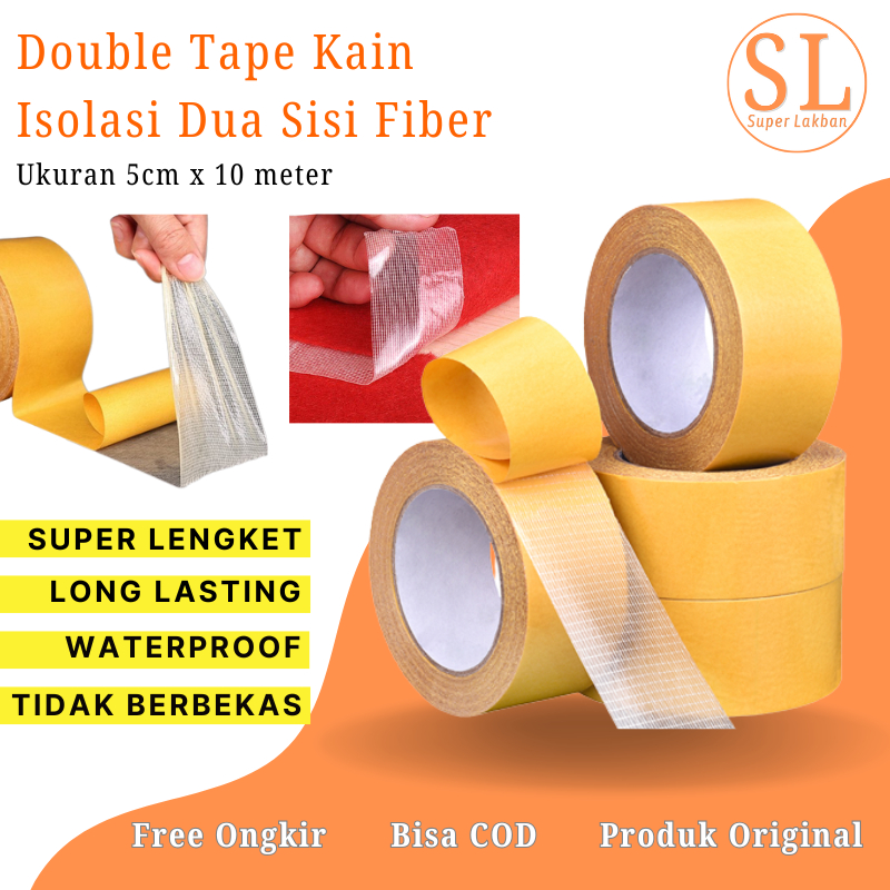 

Double Tip Isolasi Kuning 2 Sisi Selotip Kain Tempel Dinding Tanpa Bekas Super Kuat Tahan Air Lakban Indoor Outdoor