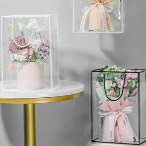 

Hand Bag Kotak Flower Pcv transparan Buket Bag