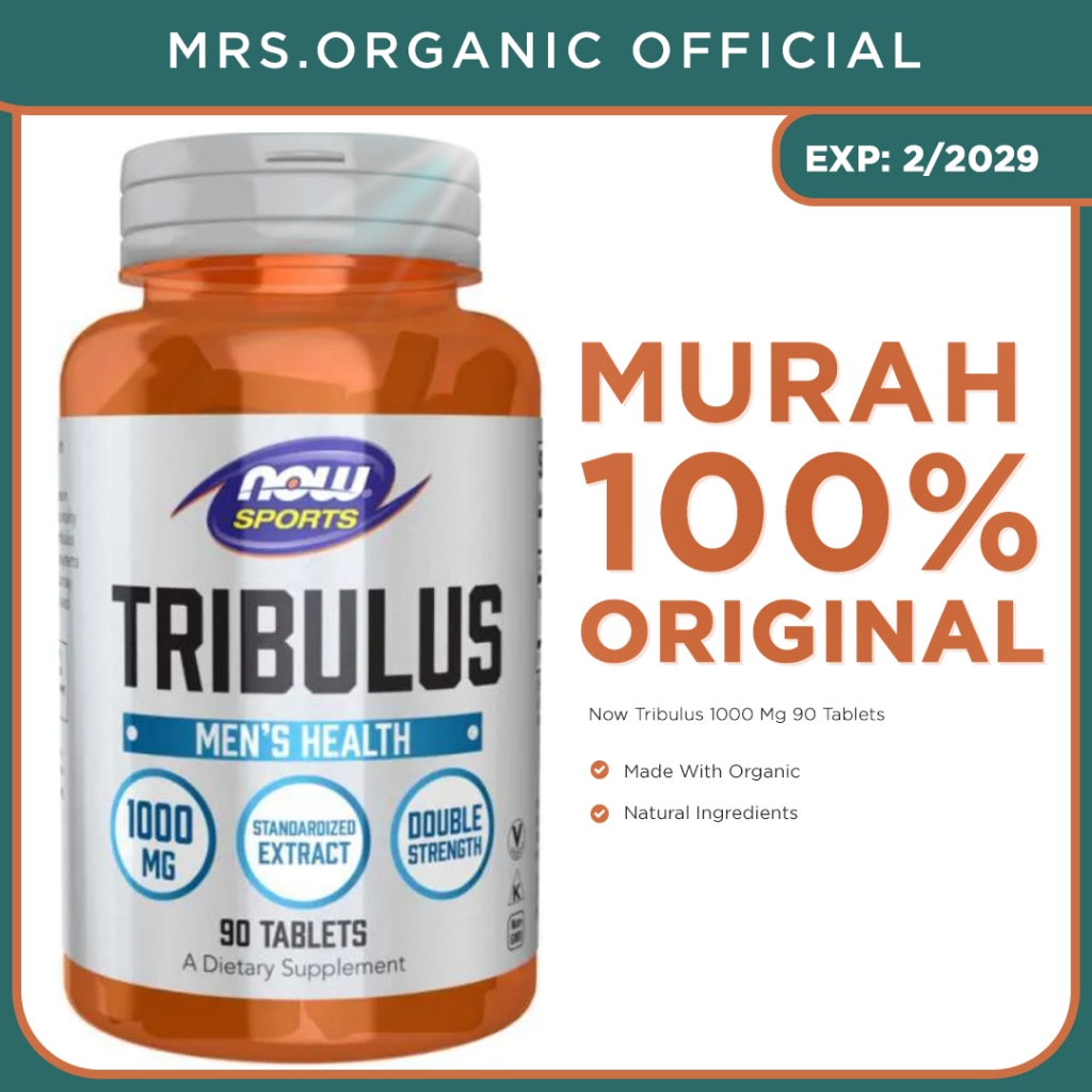 NOW Tribulus 1000 mg 90 Tablets - stamina energi libido pria gairah