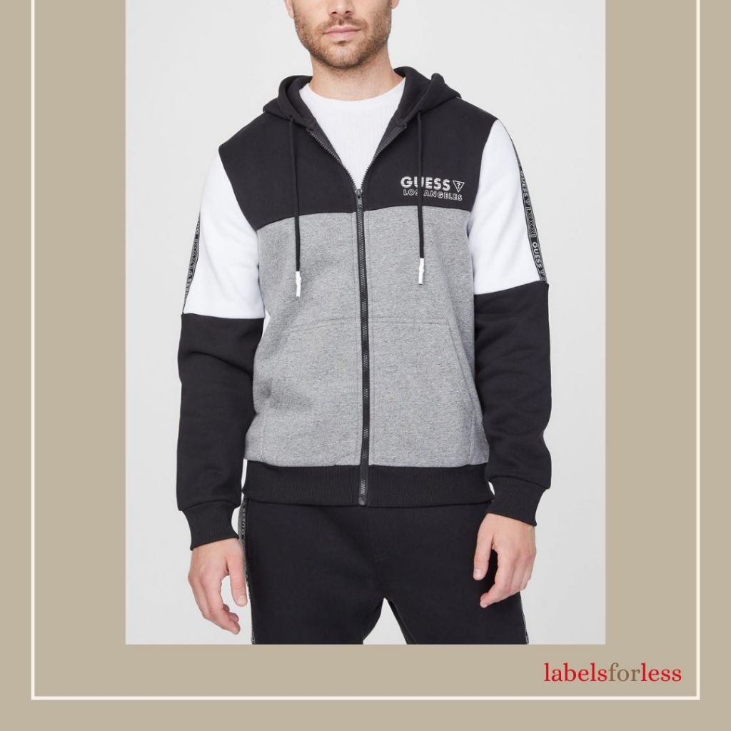 Guess Men Colorblock Zip Hoodie