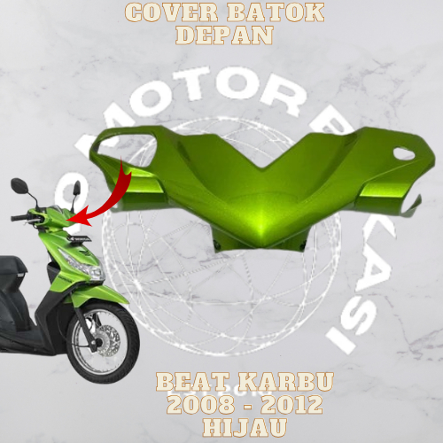 gratis ongkir - cover batok kepala depan beat karbu kvy 2008 2009 2010 warna hijau non original