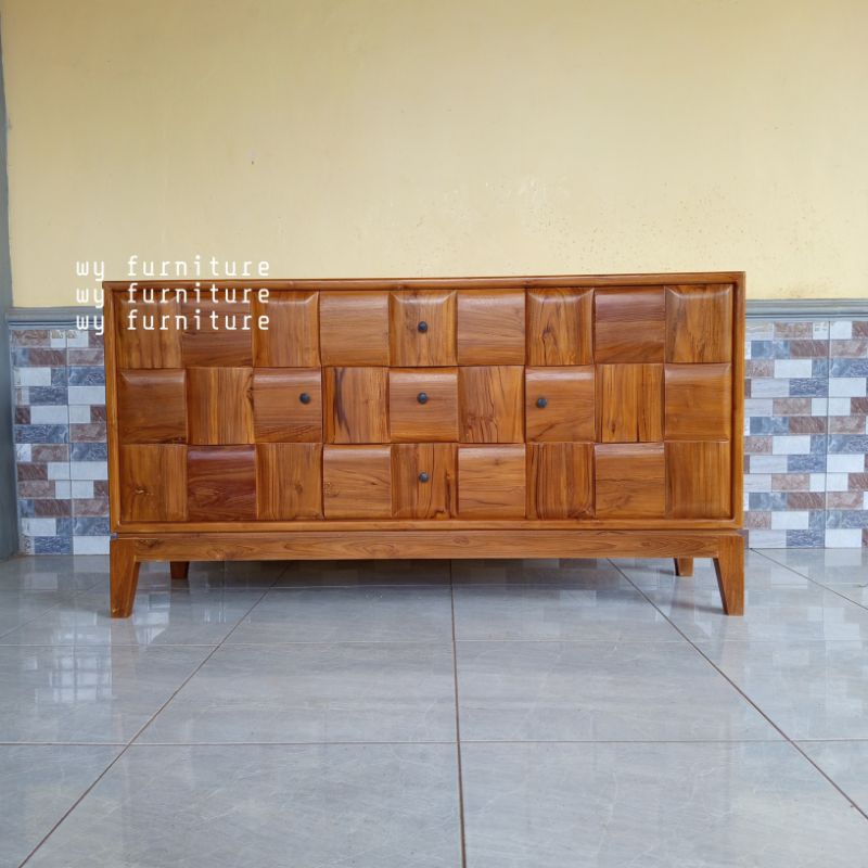 Bufet lego minimalis kayu jati, bufet lego jati, bufet jati minimalis