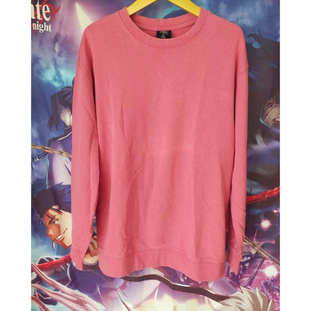 SPAO Basic Pink Crewneck Jaket Sweater Original Second Merch Japan Korea Brand Vintage Retro Y2K USA