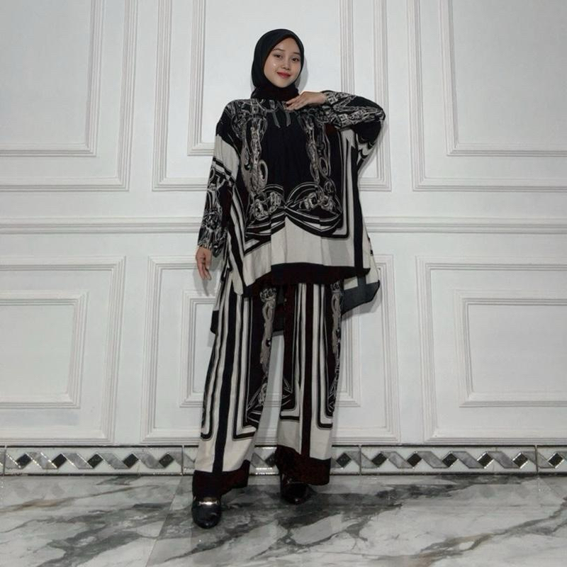 Revita Setelan Celana Wanita Jumbo Ld 130 cm Bahan Rayon