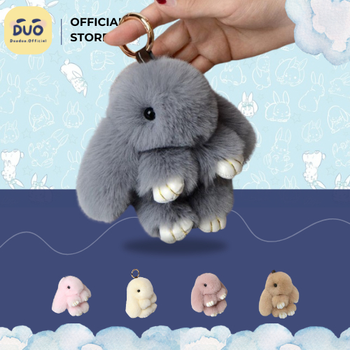 <Ready Stock> Gantungan kunci kelinci lucu gantungan kunci bulu tebal gantungan kunci boneka lucu