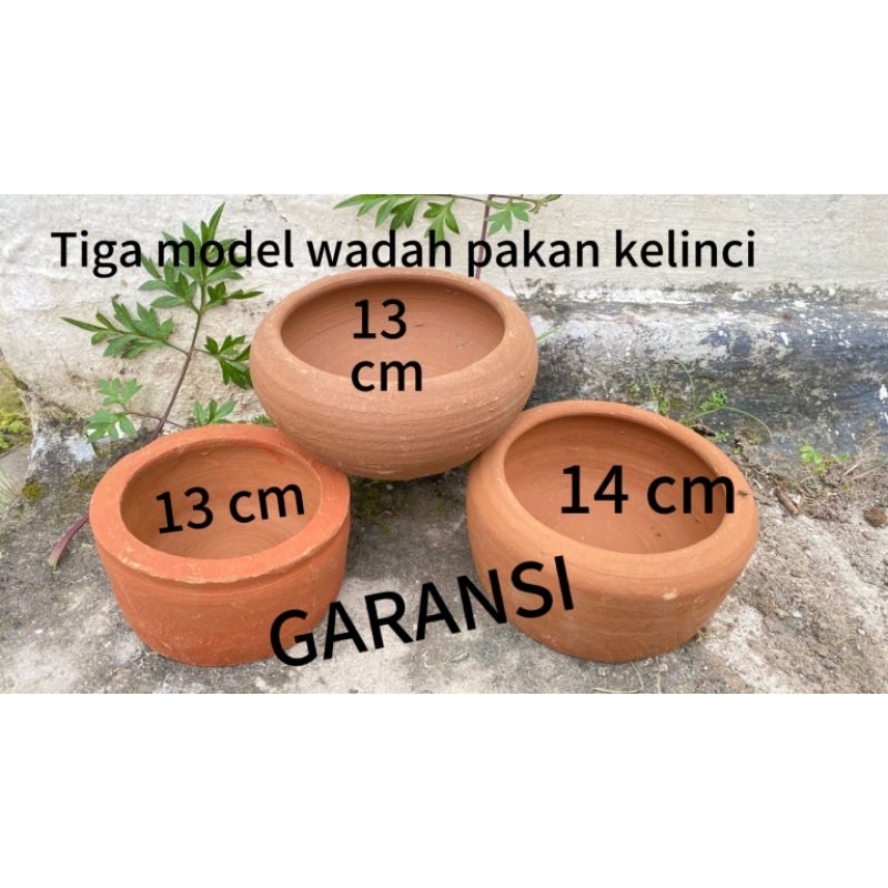 Wadah Makan hewan Kelinci Mangkuk Gerabah mangkuk antipecah anti Tumpah Gerabah tebel Tanah liat