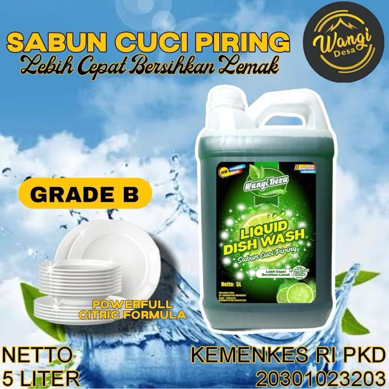 WANGI DESA SABUN CUCI PIRING WANGI DESA 5 LITER / SABUN CUCI PIRING PREMIUM AROMA JERUK NIPIS