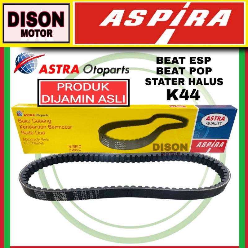 Vanbelt Aspira Beat fi beat stater halus K44 original vbelt vanbel bando astra otoparts