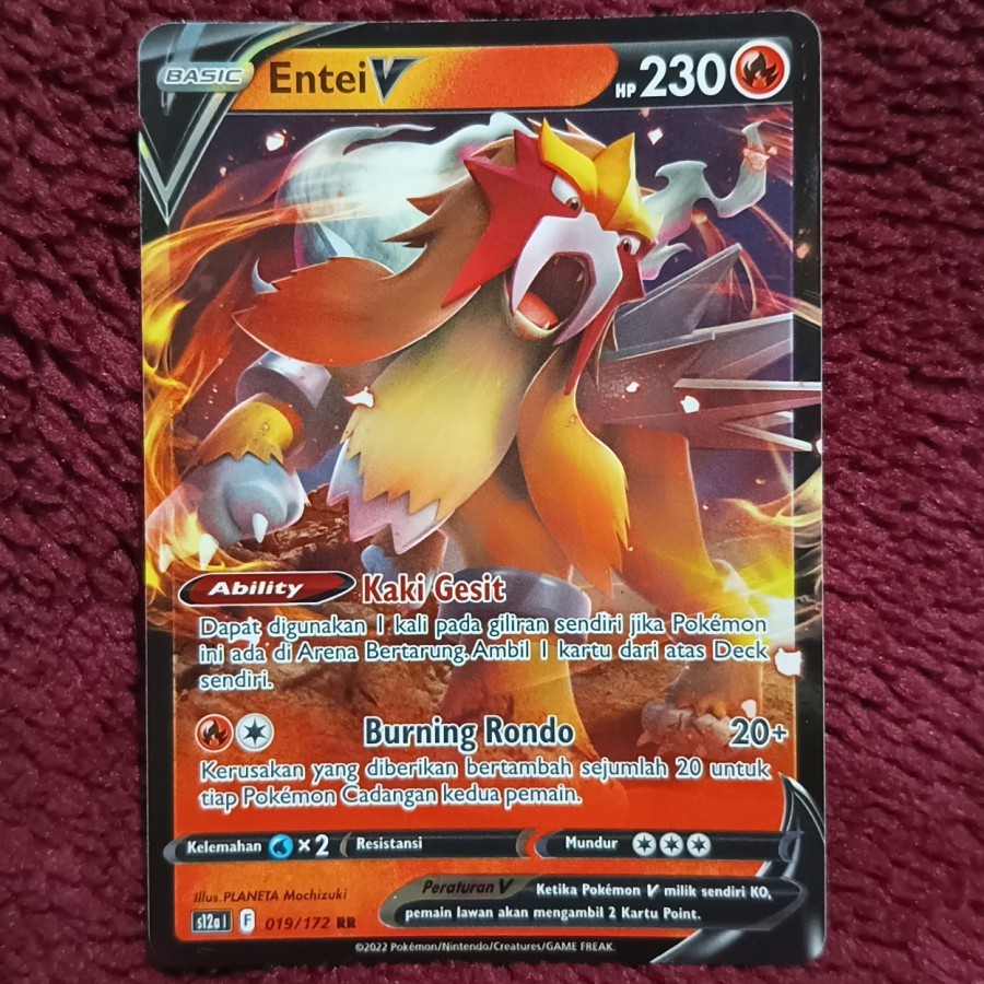 Entei V RR s12a - Pokemon TCG Indonesia foil holo