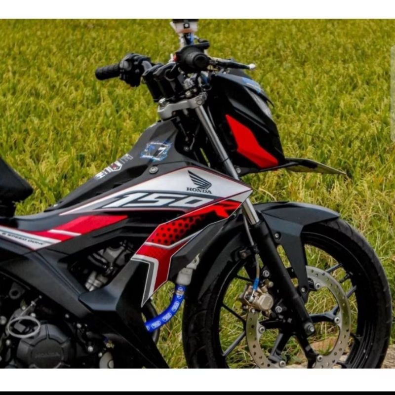 striping sticker Lis Body motor Honda Sonic 150R 2018 2019 merah hitam