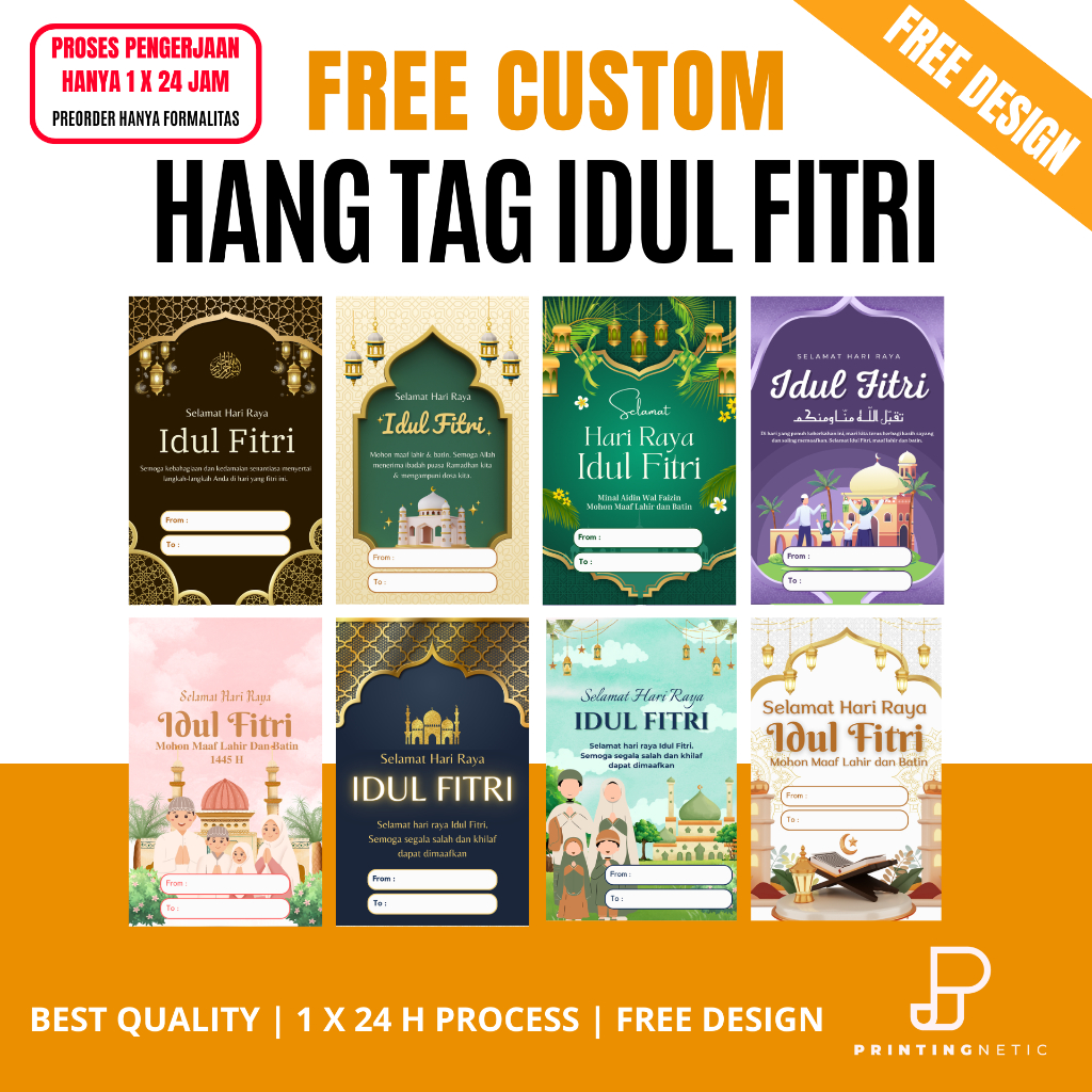 

Custom Hang Tag Idul Fitri(1 Sisi) / Label Tag Idul Fitri /Ucapan Idul Fitri / Gantungan Idul Fitri