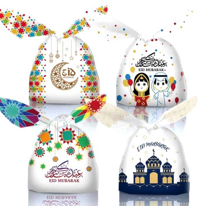 

1 Pack Isi 50 PLASTIK Ikat GOODIE BAG ULANG TAHUN SOUVENIR EID IDUL FITRI UKURAN 23x15 CM