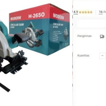 

Gergaji 7" Circular Saw M-2650 MODERN Mesin Potong Kayu M 2650